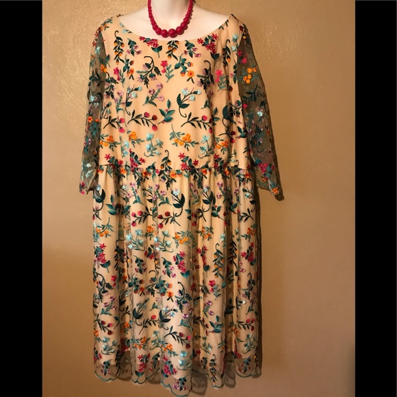 Lace & Mesh Dresses & Skirts - Lace & Mesh beautiful dress 3X, Nylon & polyester